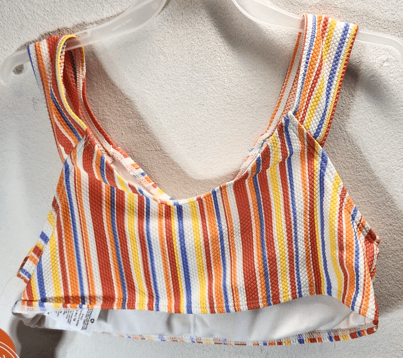 Wonder Nation Girls Bikini Top Size XL Colorful Stripes Padded Top Only NEW - Thumbnail 5