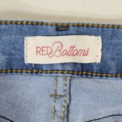 Red Bottoms Womens Mid Rise Bootcut Jeans Size 15/32 Blue Denim Pants - Thumbnail 7