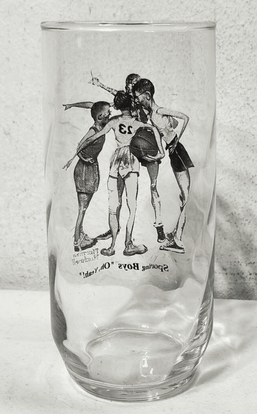 Vintage Norman Rockwell Tumbler Glassware “The Sporting Boys” Oh Yeah Cup - Thumbnail 5