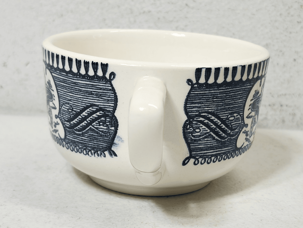 Royal Currier & Ives Vintage Horse & Carriage Blue China Coffee Tea Cup - Thumbnail 4