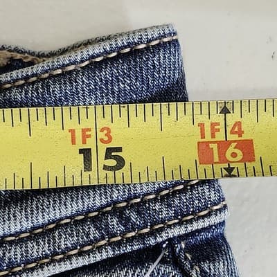 Women's 4 Jeans Blue Cuffed Hem Stretch Denim Pants Time And Tru NEW - Thumbnail 2