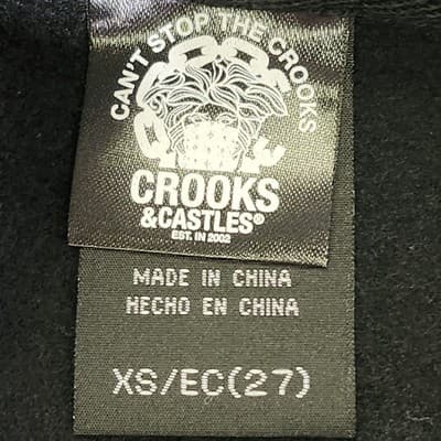 Crooks & Castles Men's XS Hoodie Doberman Graphic Black Hooded Sweatshirt NEW - Thumbnail 8