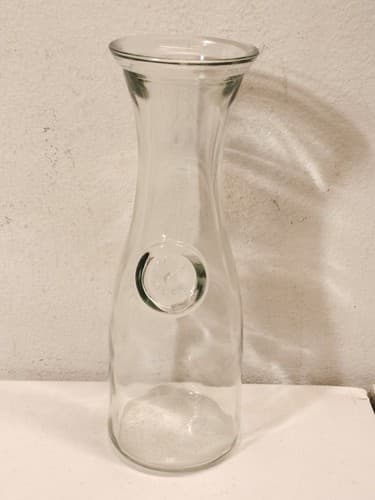 3 Embossed Since 1852 Glass Milk Wine Carafe Decanter Pitcher Bottle Decor - Thumbnail 3
