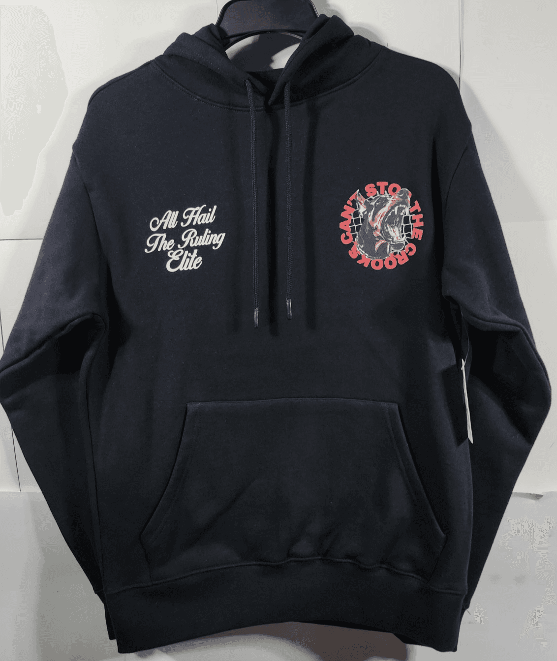 Crooks & Castles Men's XS Hoodie Doberman Graphic Black Hooded Sweatshirt NEW