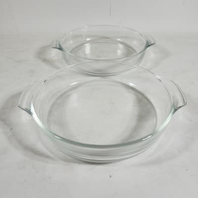 Set of 2 Anchor Hocking #429 Clear Glass Casserole Dishes 1.5 Qt Baking - Thumbnail 2