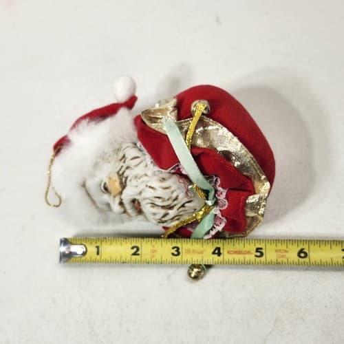 Vintage Santa Claus Head Ornament Holiday Tree Decoration Hanging - Thumbnail 7