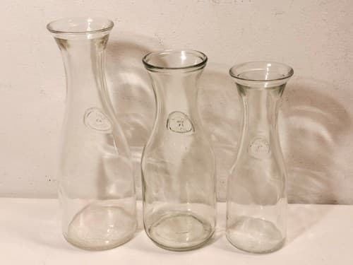 3 Embossed Since 1852 Glass Milk Wine Carafe Decanter Pitcher Bottle Decor - Thumbnail 9
