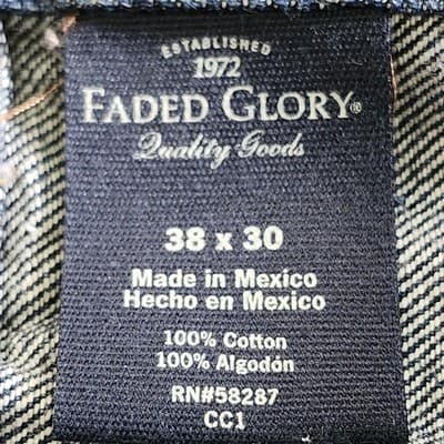 Faded Glory Jeans Men's Size 38x30 Blue Denim Straight Leg Pants - Thumbnail 7