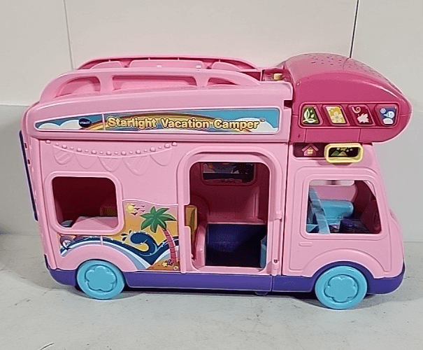 VTech Starlight Vacation Camper Pink Teaching Kids Toy Vehicle Tested Works