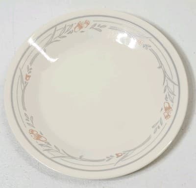 2 Corelle Tulip Rose Appetizer Plates 6.75" Blue Pink - Thumbnail 3