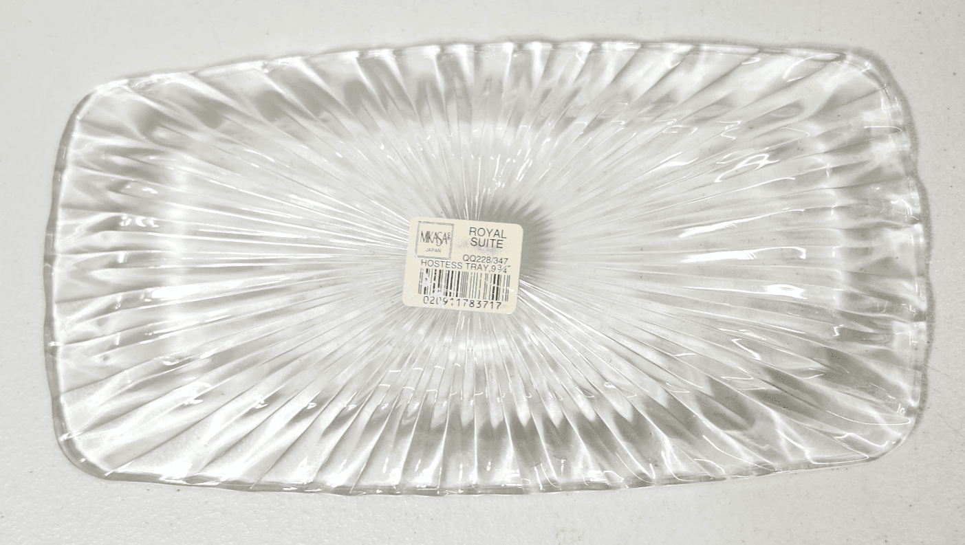 Mikasa Hostess Tray Crystal Clear Serving Plate 9.75" Japan Royal Suite