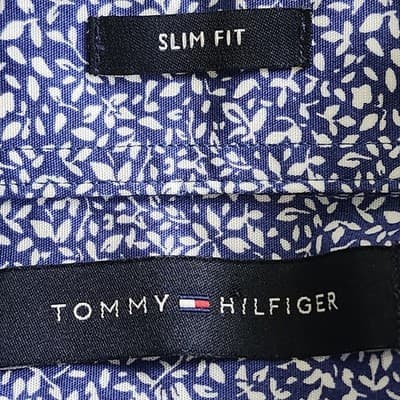 Tommy Hilfiger Men's Large Slim Fit Button Up Shirt Blue 16/16.5 Cotton - Thumbnail 7