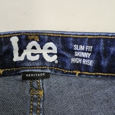 Lee Jeans Womens 10 Blue Slim Fit Skinny Leg High Rise Stretch Denim Pants - Thumbnail 7