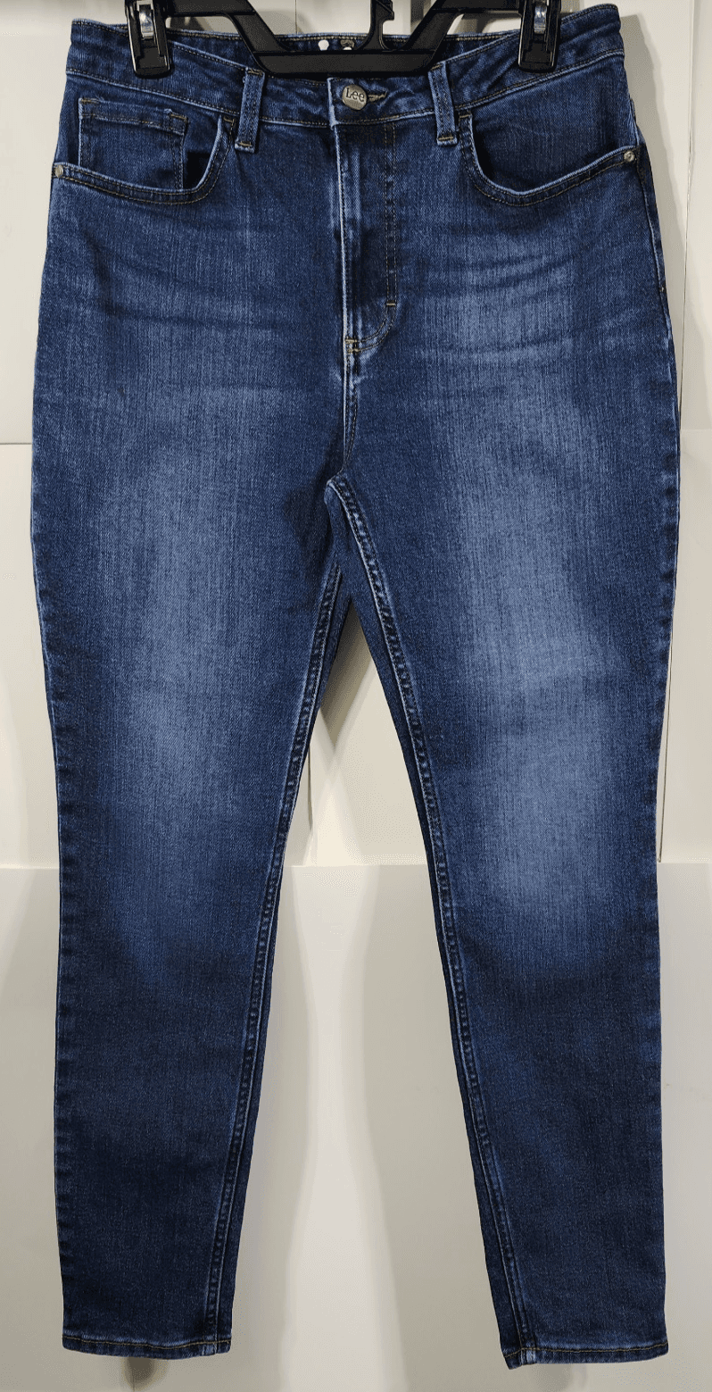 Lee Jeans Womens 10 Blue Slim Fit Skinny Leg High Rise Stretch Denim Pants