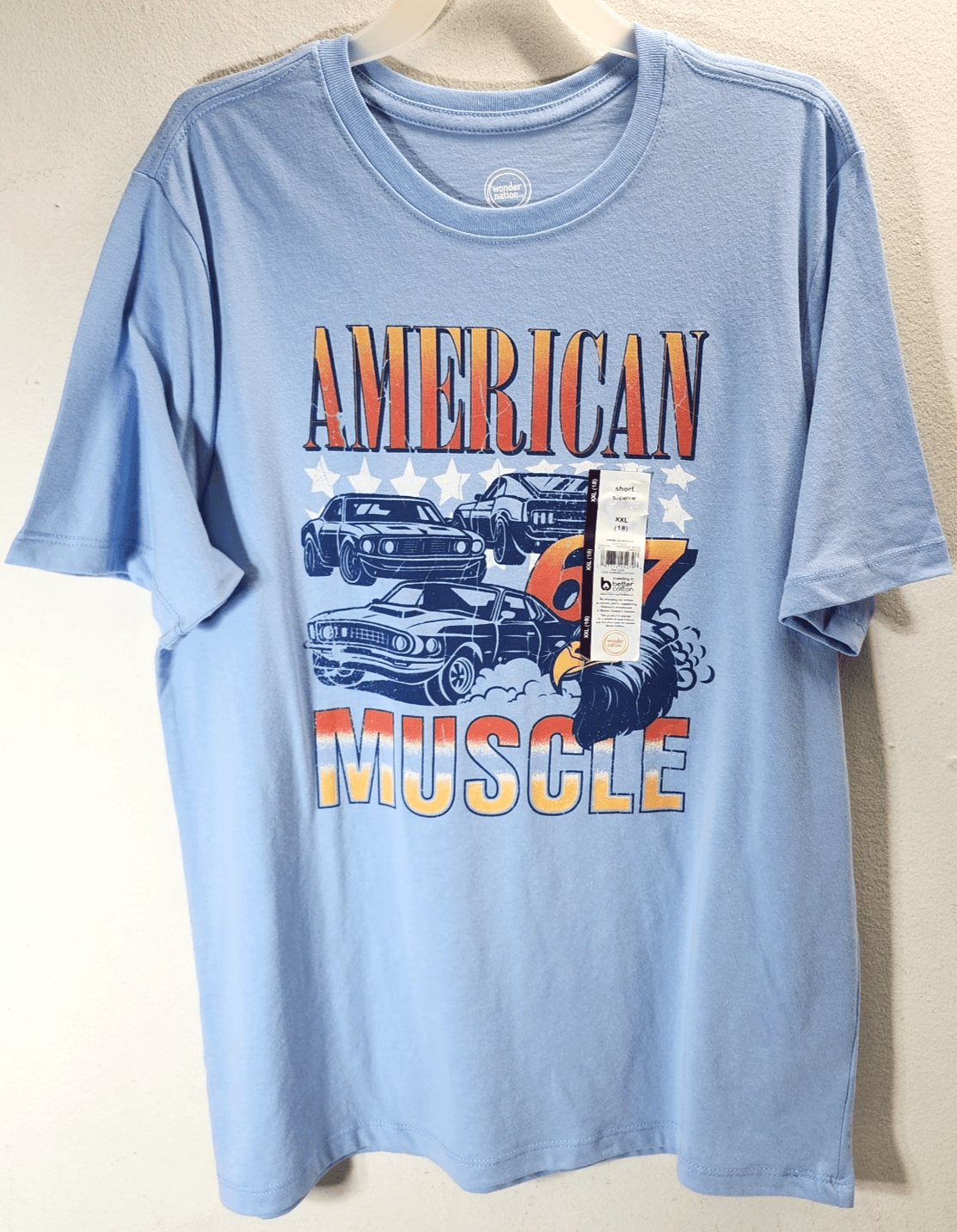 Boys XXL Short Sleeve T-Shirt American Muscle Car Themed Tee Wonder Nation NEW