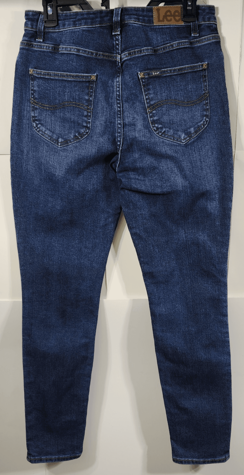 Lee Jeans Womens 10 Blue Slim Fit Skinny Leg High Rise Stretch Denim Pants - Thumbnail 6