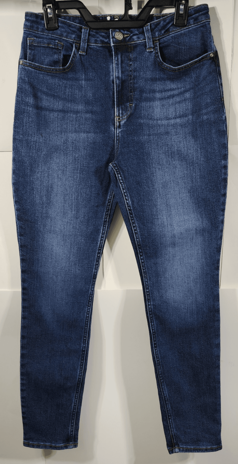 Lee Jeans Womens 10 Blue Slim Fit Skinny Leg High Rise Stretch Denim Pants - Thumbnail 5