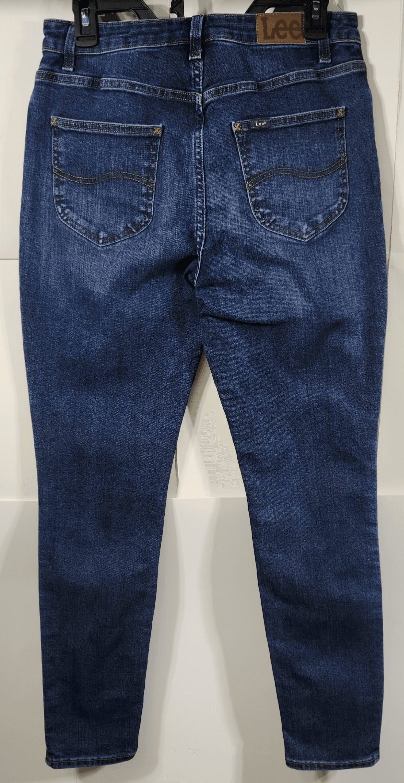 Lee Jeans Womens 10 Blue Slim Fit Skinny Leg High Rise Stretch Denim Pants - Thumbnail 4