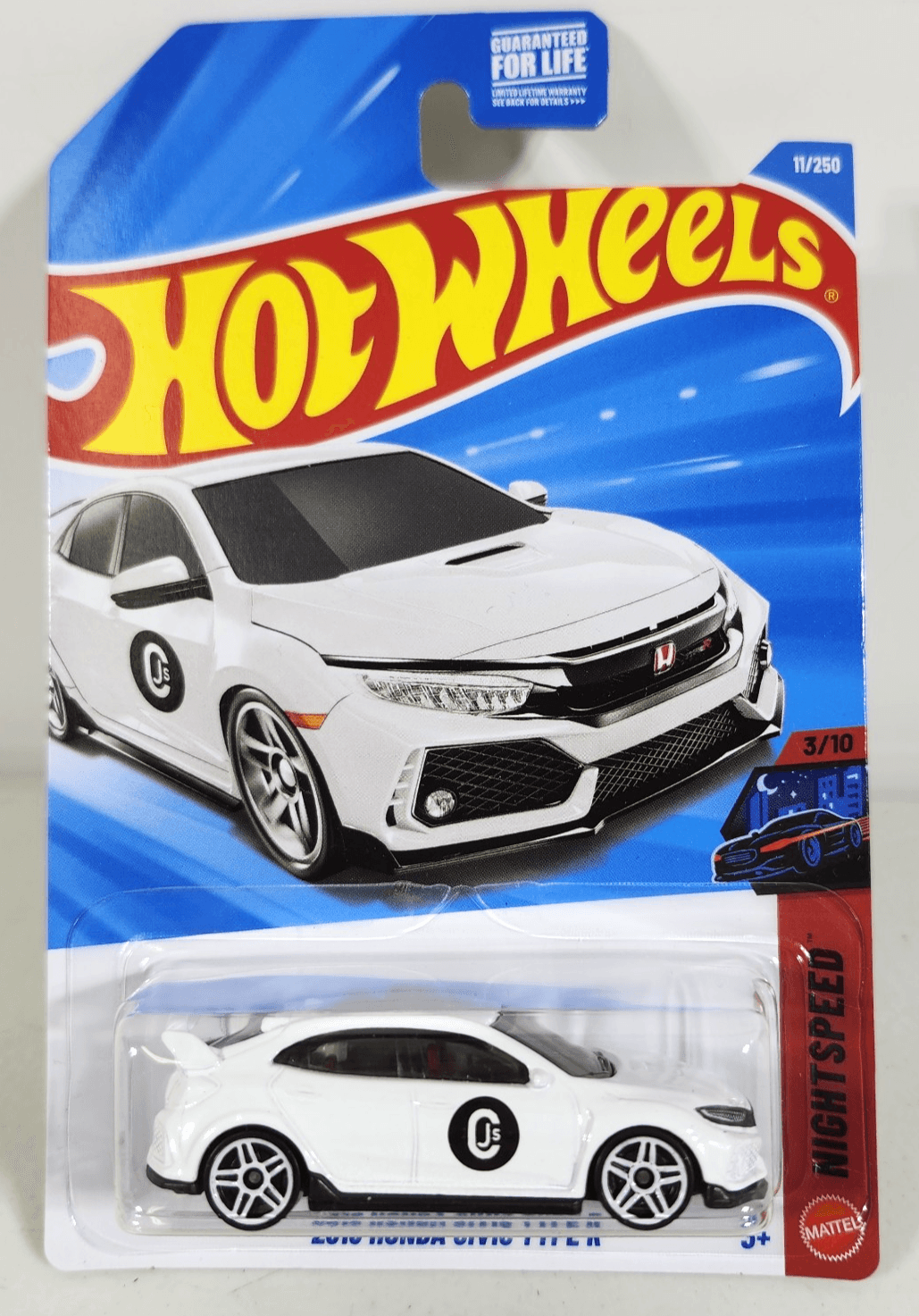 2026 Hot Wheels 2018 Honda Civic Type R Night Speed White Car 1/64 Toy NEW