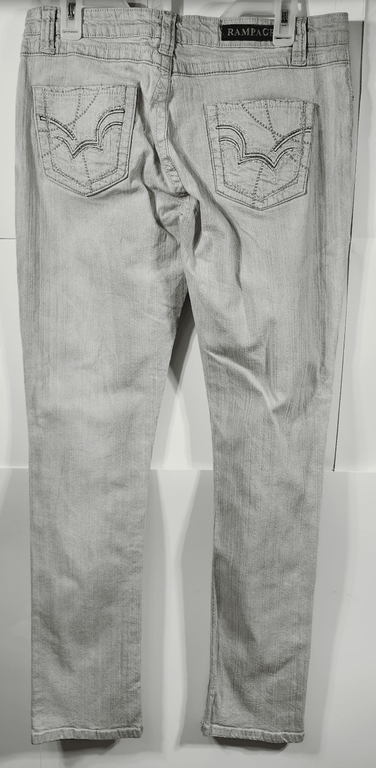Rampage Jeans Womens Size 13 Gray Mid Rise Denim Pants - Thumbnail 4
