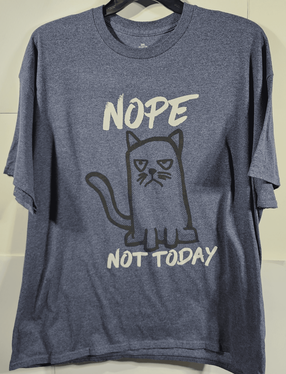 Nope Not Today Kitty Cat Blue Graphic T-Shirt Size 2XL - Thumbnail 5