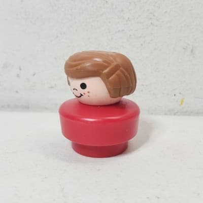 Vintage 1990 Fisher Price Little People Chunky Round Person Red - Thumbnail 2
