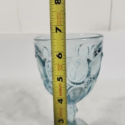 Fostoria Moonstone Light Blue Ice Tea Goblet Pressed Glass - Thumbnail 5
