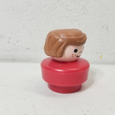 Vintage 1990 Fisher Price Little People Chunky Round Person Red - Thumbnail 6