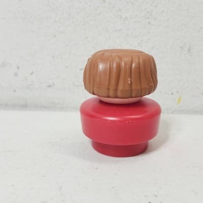 Vintage 1990 Fisher Price Little People Chunky Round Person Red - Thumbnail 4