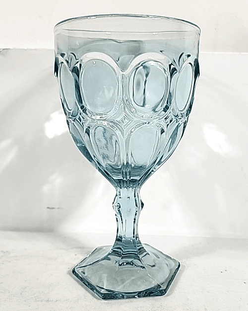 Fostoria Moonstone Light Blue Ice Tea Goblet Pressed Glass - Thumbnail 7