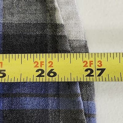 Coastal Shirt Mens' Medium Plaid Long Sleeve Button Up Gray Black Blue Cowboy - Thumbnail 3