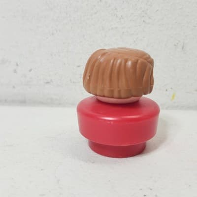 Vintage 1990 Fisher Price Little People Chunky Round Person Red - Thumbnail 5