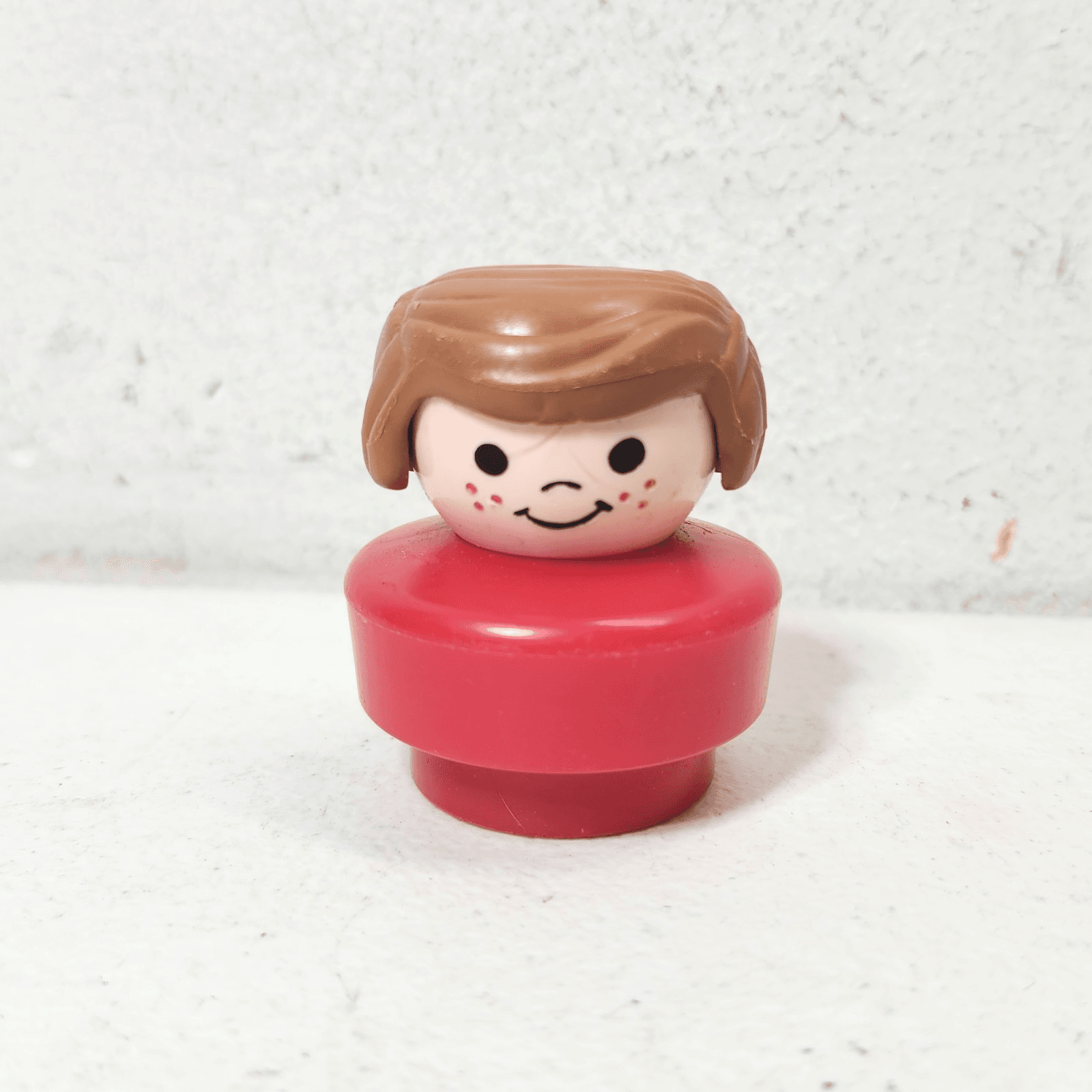 Vintage 1990 Fisher Price Little People Chunky Round Person Red