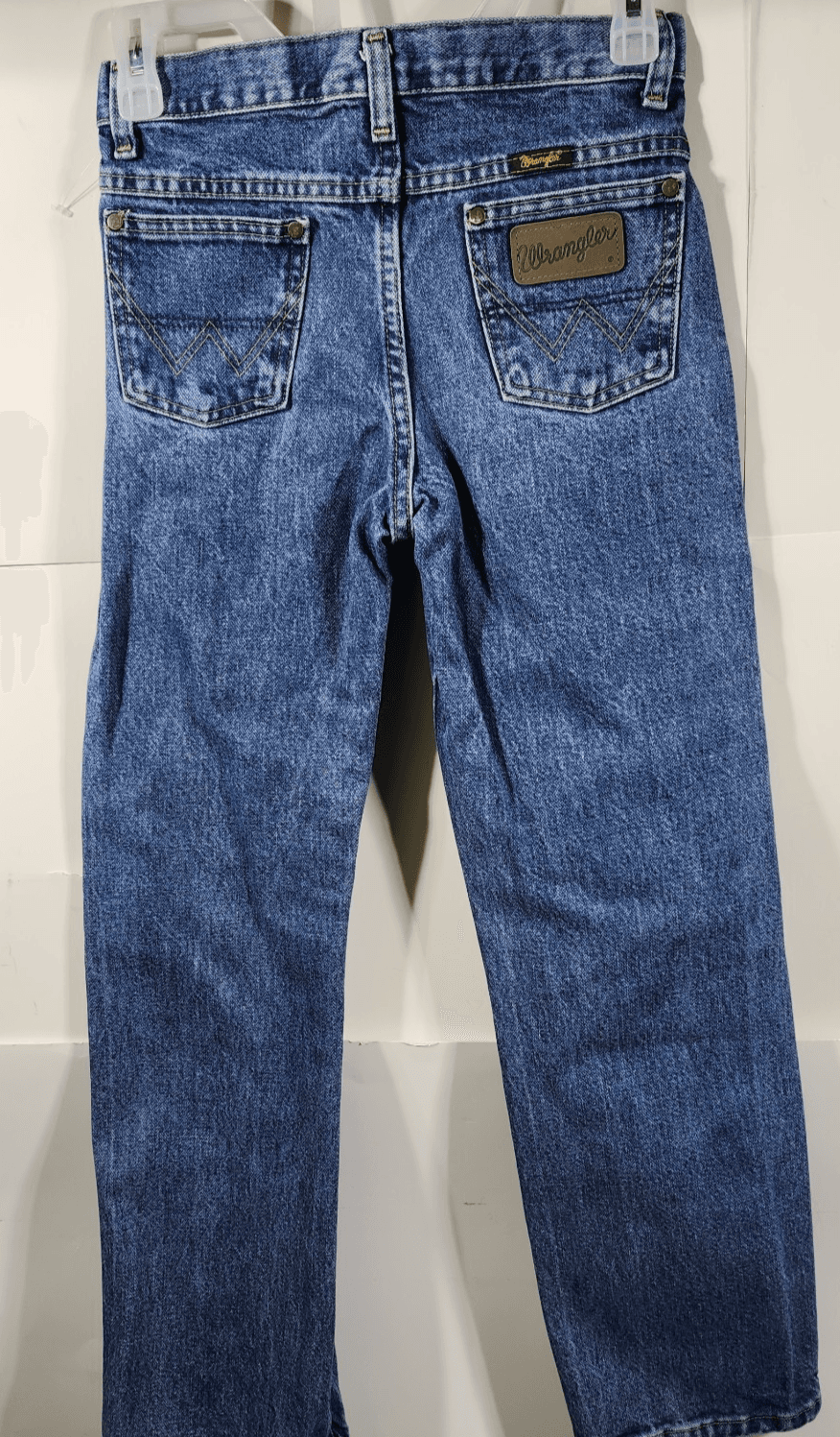 Wrangler Boys 12 Regular Straight Jeans Blue Denim Adjustable Waist - Thumbnail 6