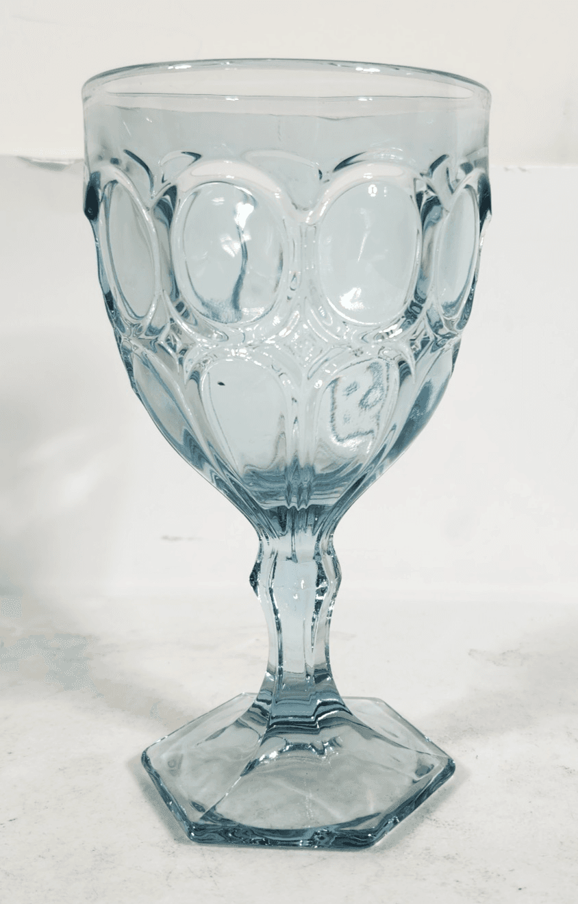 Fostoria Moonstone Light Blue Ice Tea Goblet Pressed Glass - Thumbnail 2