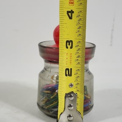 Plastic Desk Organizer Jar W/ Paperclips & Red Lid - Thumbnail 4