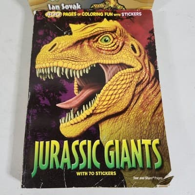 Jurassic Giants Coloring Book 400 Pages With Stickers & Doyer By Jan Sovak - Thumbnail 2