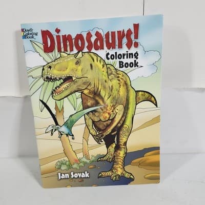 Jurassic Giants Coloring Book 400 Pages With Stickers & Doyer By Jan Sovak - Thumbnail 4