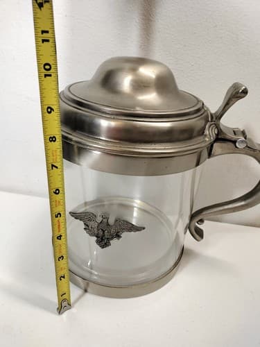 Large Tankard Mug Jar American Eagle Logo Home Bar Decor Made in USA 10" Tall - Thumbnail 2