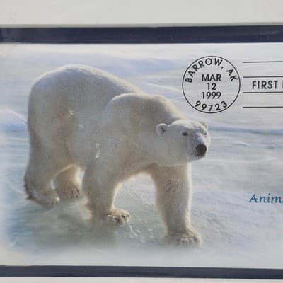 First Day Of Issue Polar Bear Animals Of The Arctic 1999 Stamp Barrow Alaska - Thumbnail 4