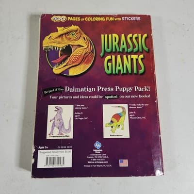 Jurassic Giants Coloring Book 400 Pages With Stickers & Doyer By Jan Sovak - Thumbnail 3