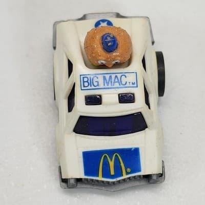 Vintage McDonalds BIG MAC Car w/ Mayor MC Cheese Police Pull Back Car ERTL 1984 - Thumbnail 6