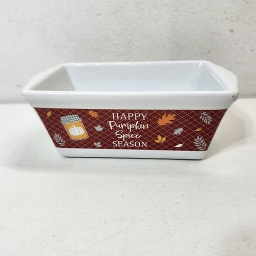 Royal Norfolk Ceramic Mini Casserole Dish Happy Pumpkin Spice Season Design - Thumbnail 7