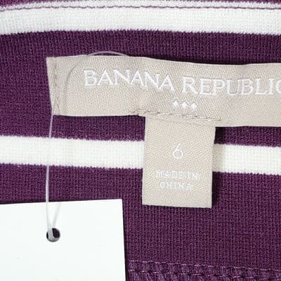 Banana Republic Skirt Women's 6 Purple Striped Stretch Straight Pencil NEW - Thumbnail 7
