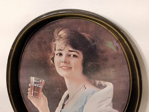 Coca-Cola Tray Memorabilia of 1923 Advertisement Young Lady Vintage 1973 - Thumbnail 5