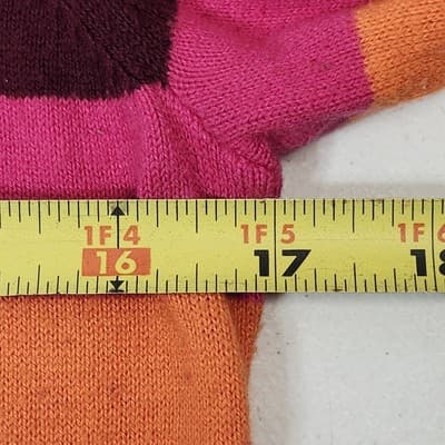 Women’s Size PM Sweater Shirt Cashmere Blend 3/4 Sleeve Rainbow - Thumbnail 2