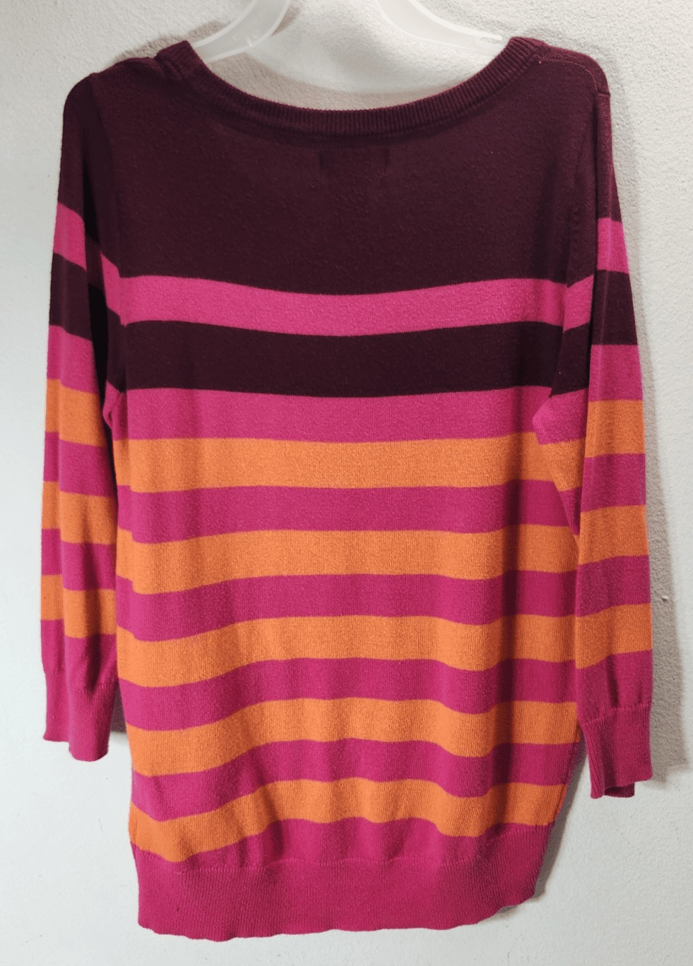Women’s Size PM Sweater Shirt Cashmere Blend 3/4 Sleeve Rainbow - Thumbnail 4