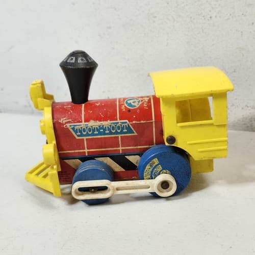 Vintage Fisher Price Train Engine Kids Toy Locomotive 1964 Toot-Toot - Thumbnail 7