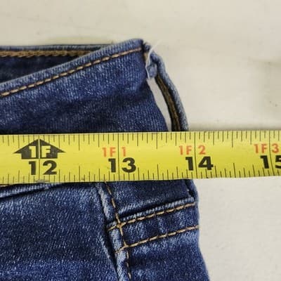 Old Navy Womens Rockstar Mid Rise Jeans Size 4 Blue Denim Distressed Pants - Thumbnail 2