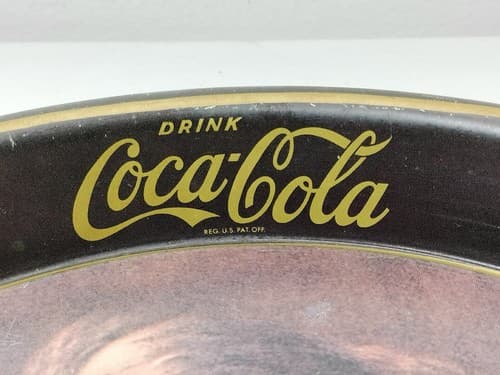 Coca-Cola Tray Memorabilia of 1923 Advertisement Young Lady Vintage 1973 - Thumbnail 4